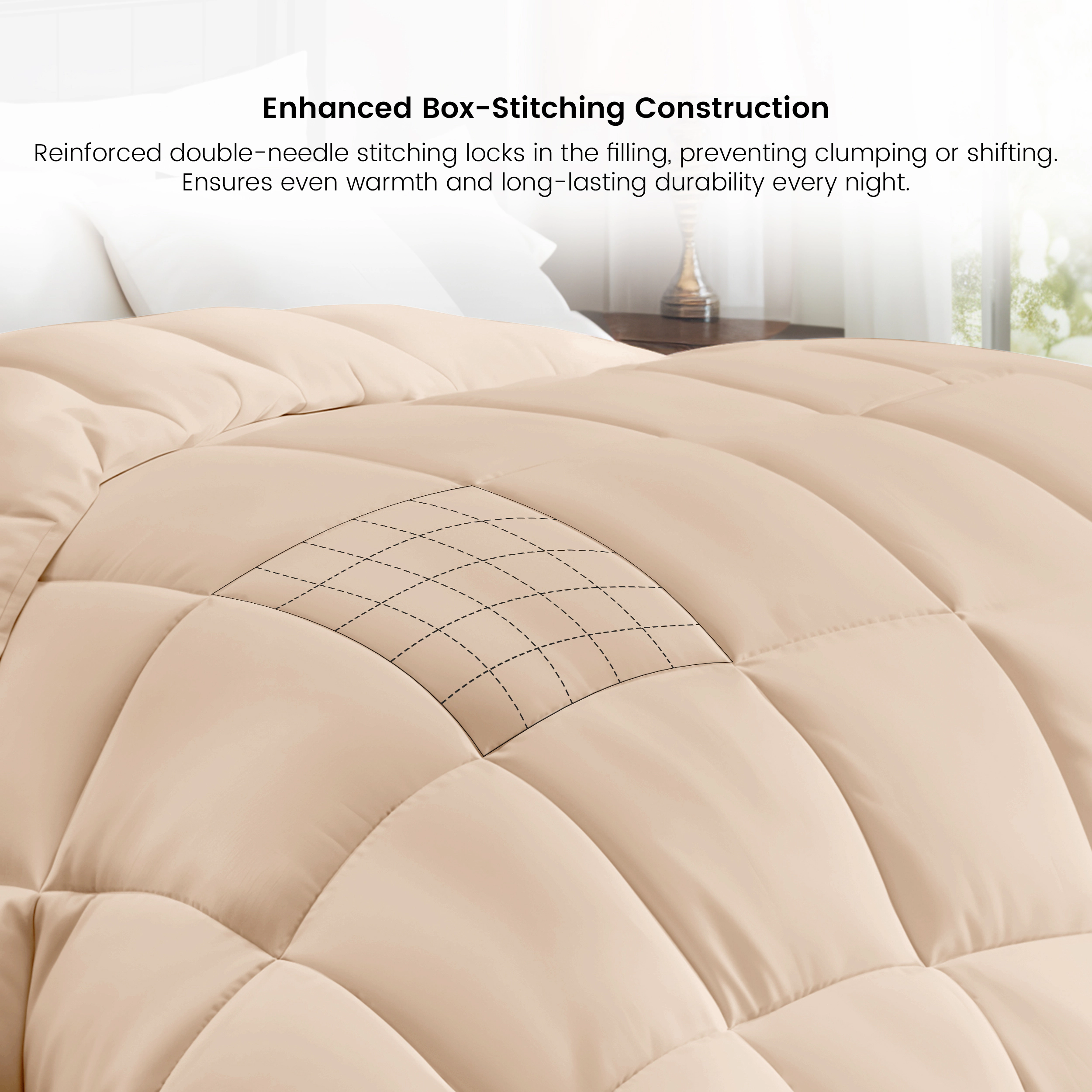 Lux Decor Collection Quilted Comforter Down Alternative Duvet Insert All Season 1Pc with Corner Tabs