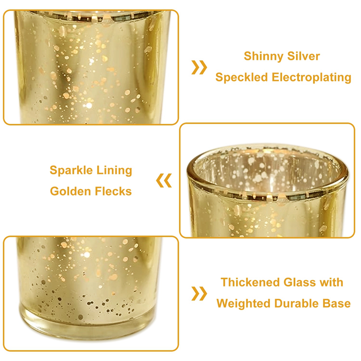 GBruno 24-Piece Mercury Glass Votive Candle Holders