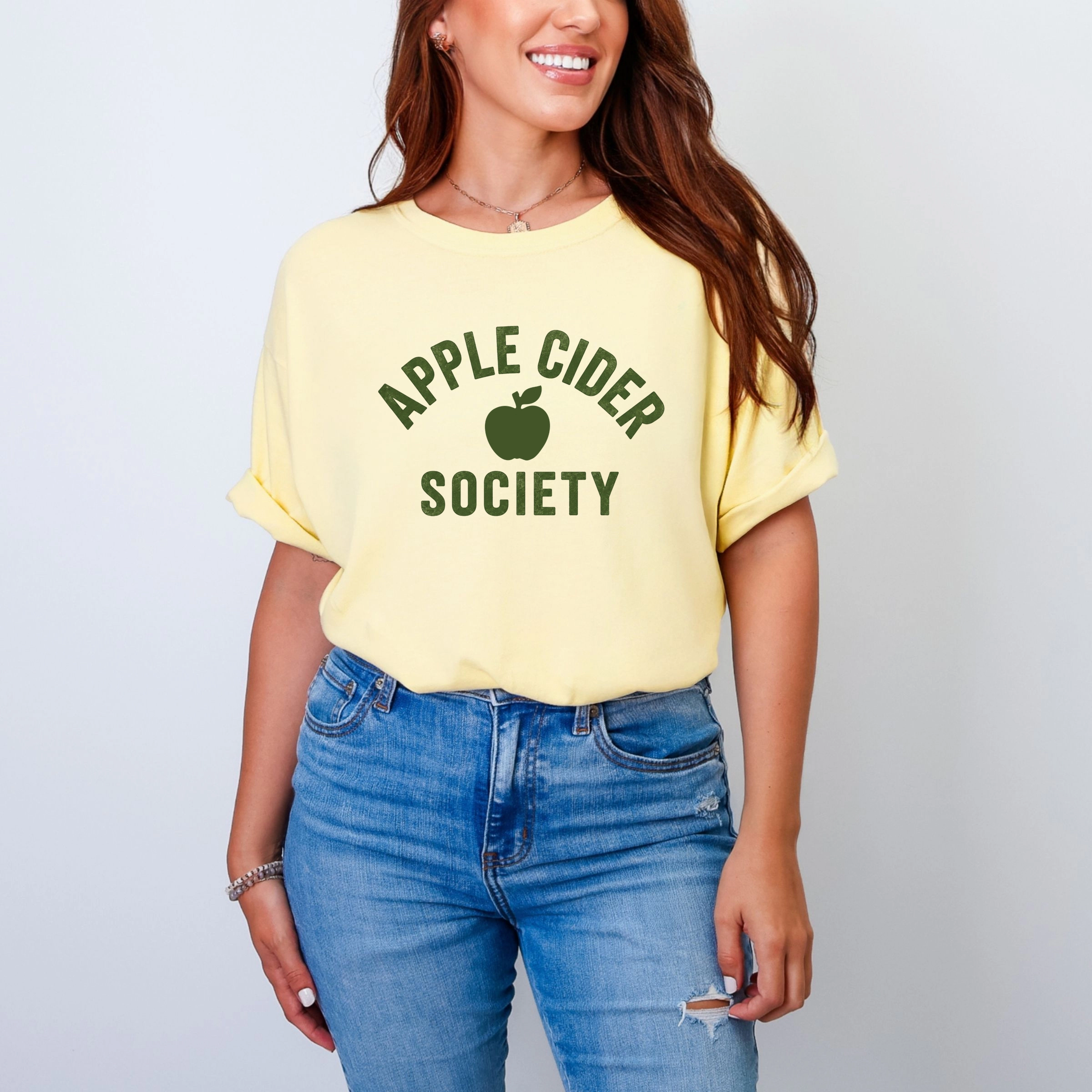 Simply Sage Market - Women's Garment Dyed Graphic T-Shirt Apple Cider Society Arched