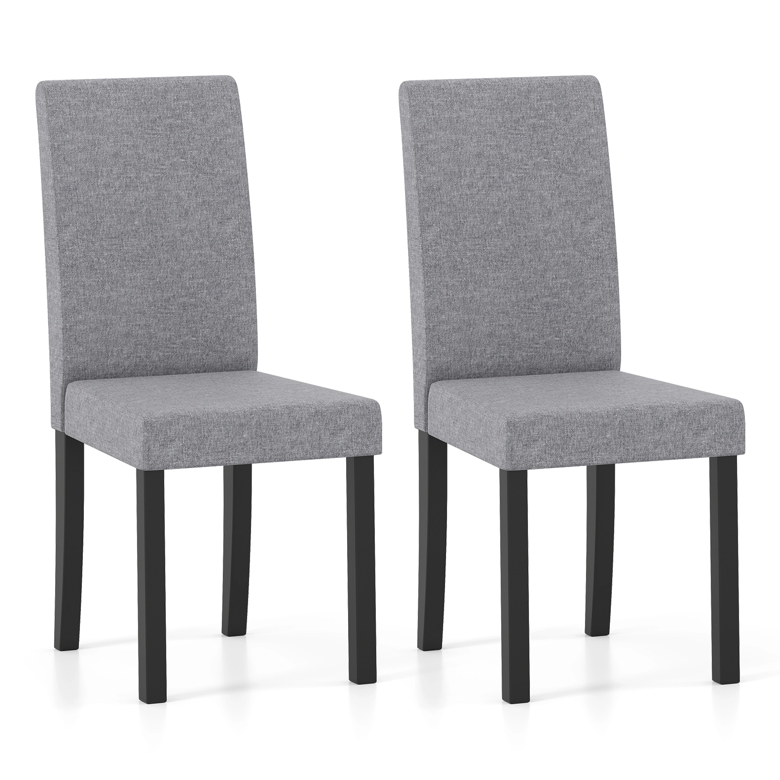 SUGIFT Set of 2 Mid-Century Modern Fabric Upholstered Parson Dining Chairs 330-Lb Capacity Light Gray