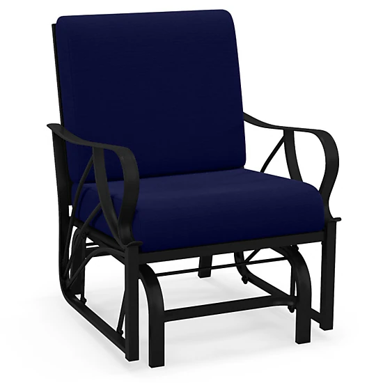 SUGIFT 330-lb Capacity Cushioned Metal Outdoor Patio Glider Rocking Chair with Curved Armrests and Backrest