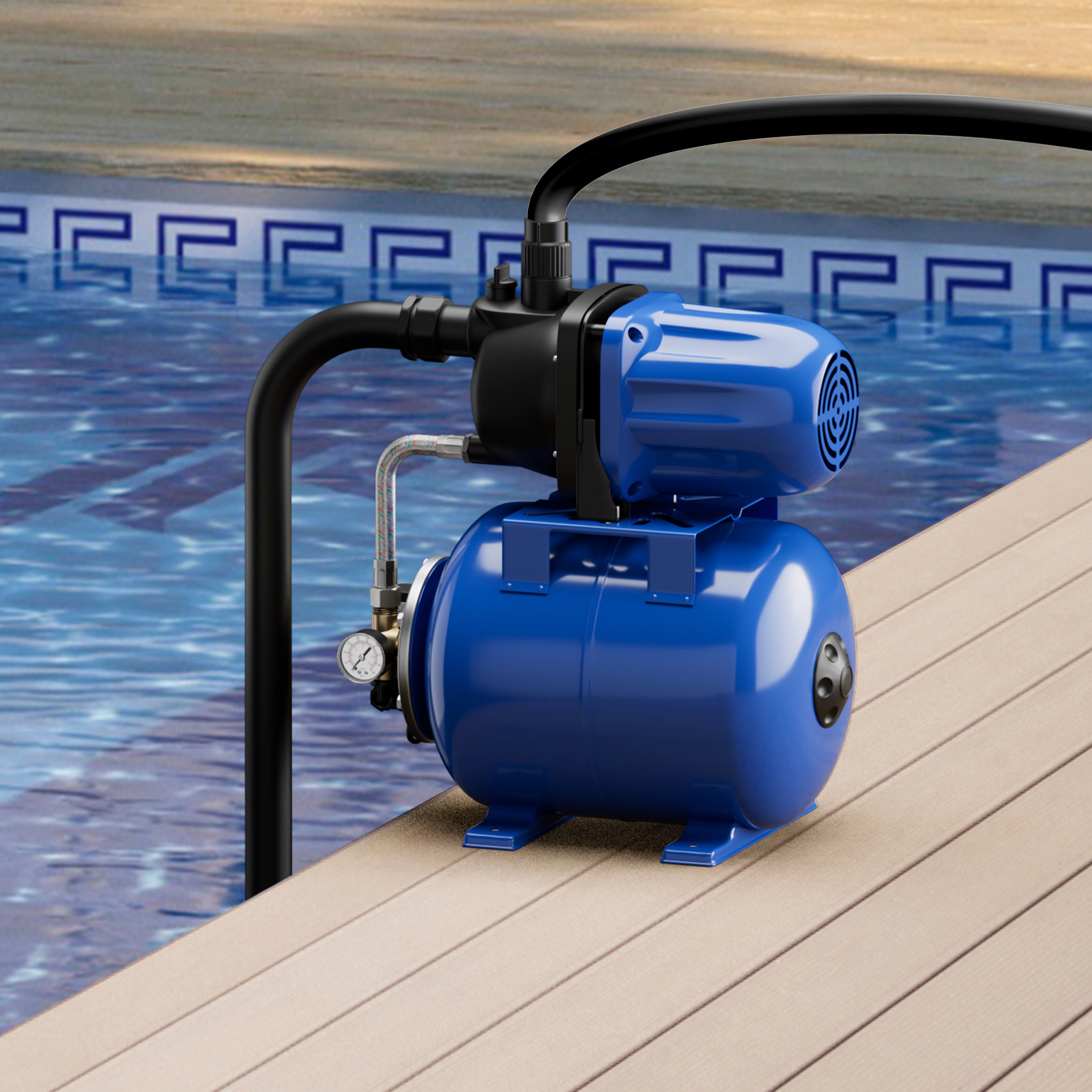 SUGIFT 1200 W Garden Water Pump Blue Shallow Well Pump with 5 Gallon Pressure Tank