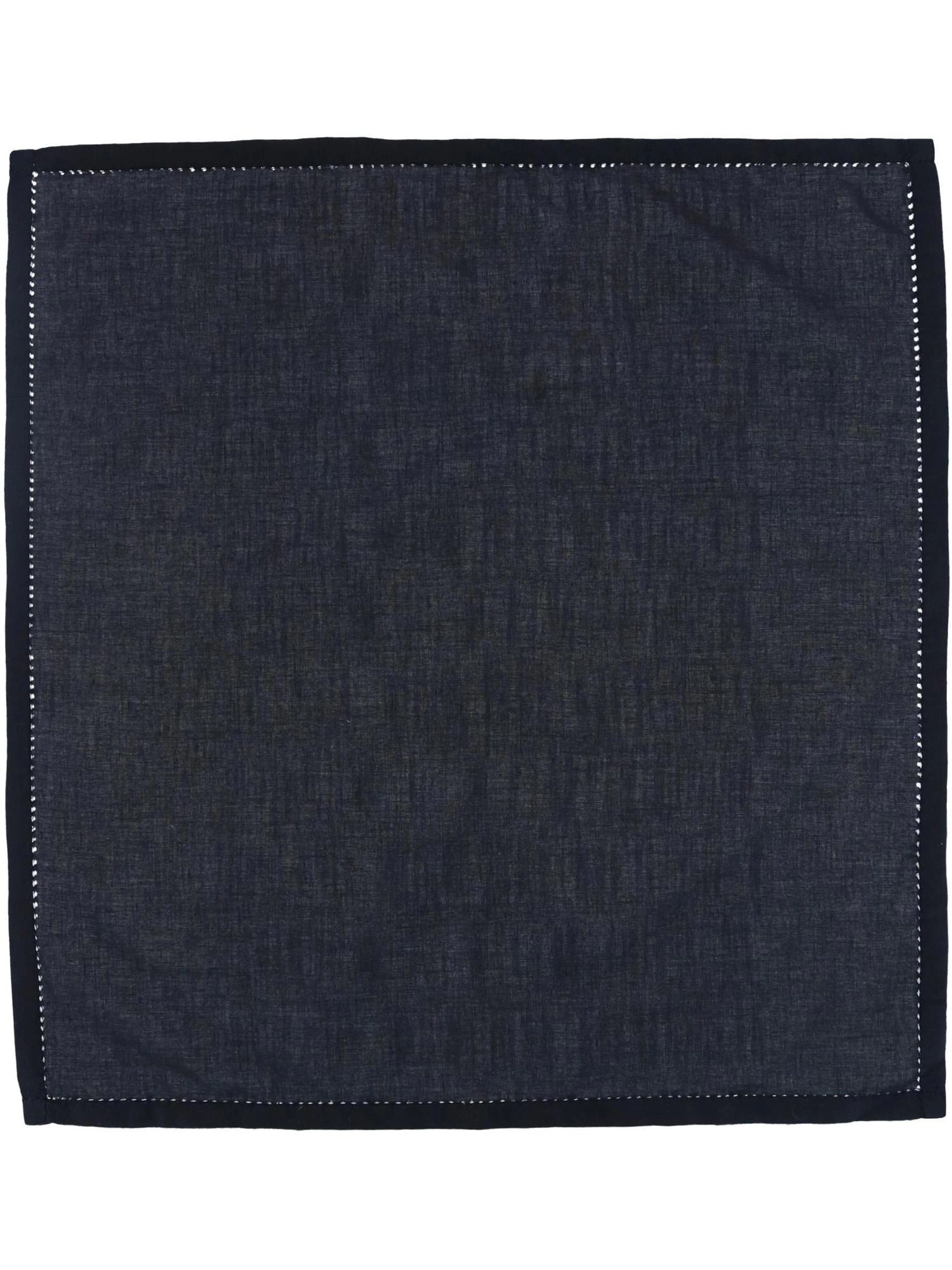 CTM Large Black Hemstitched Handkerchief