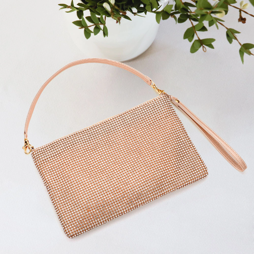 FASHNZFAB Bling Flat Clutch / Crossbody Bag