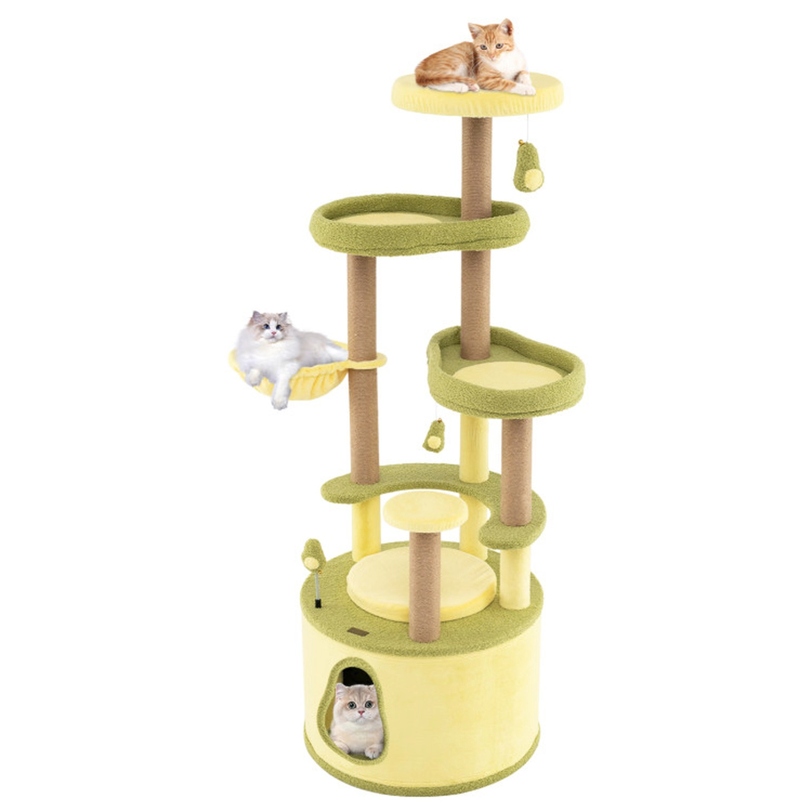 SUGIFT Green Large Avocado Cat Tree Multi-Level Tower with Private Condo