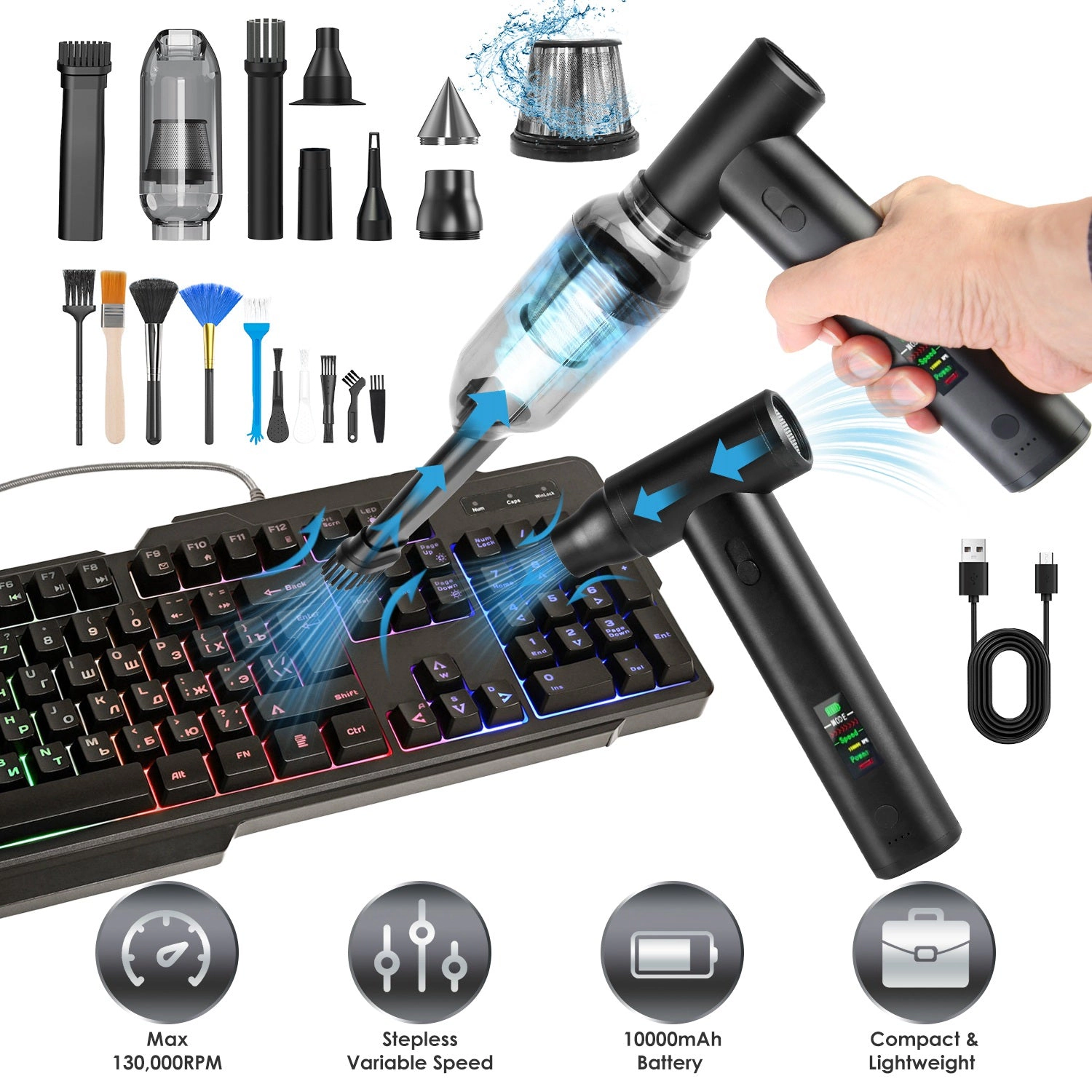 GBruno Brushless Cordless Air Duster And Vacuum