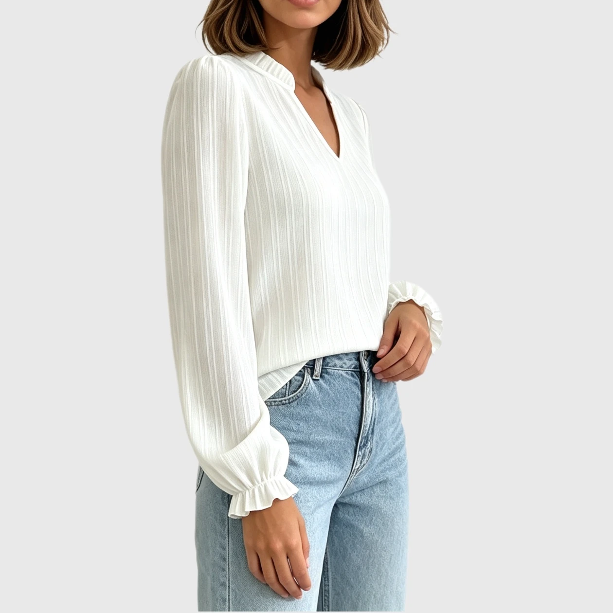 Blouses for Women Dressy Casual Flowy Boho Tops V Neck Long Sleeve Shirts Spring Outfits