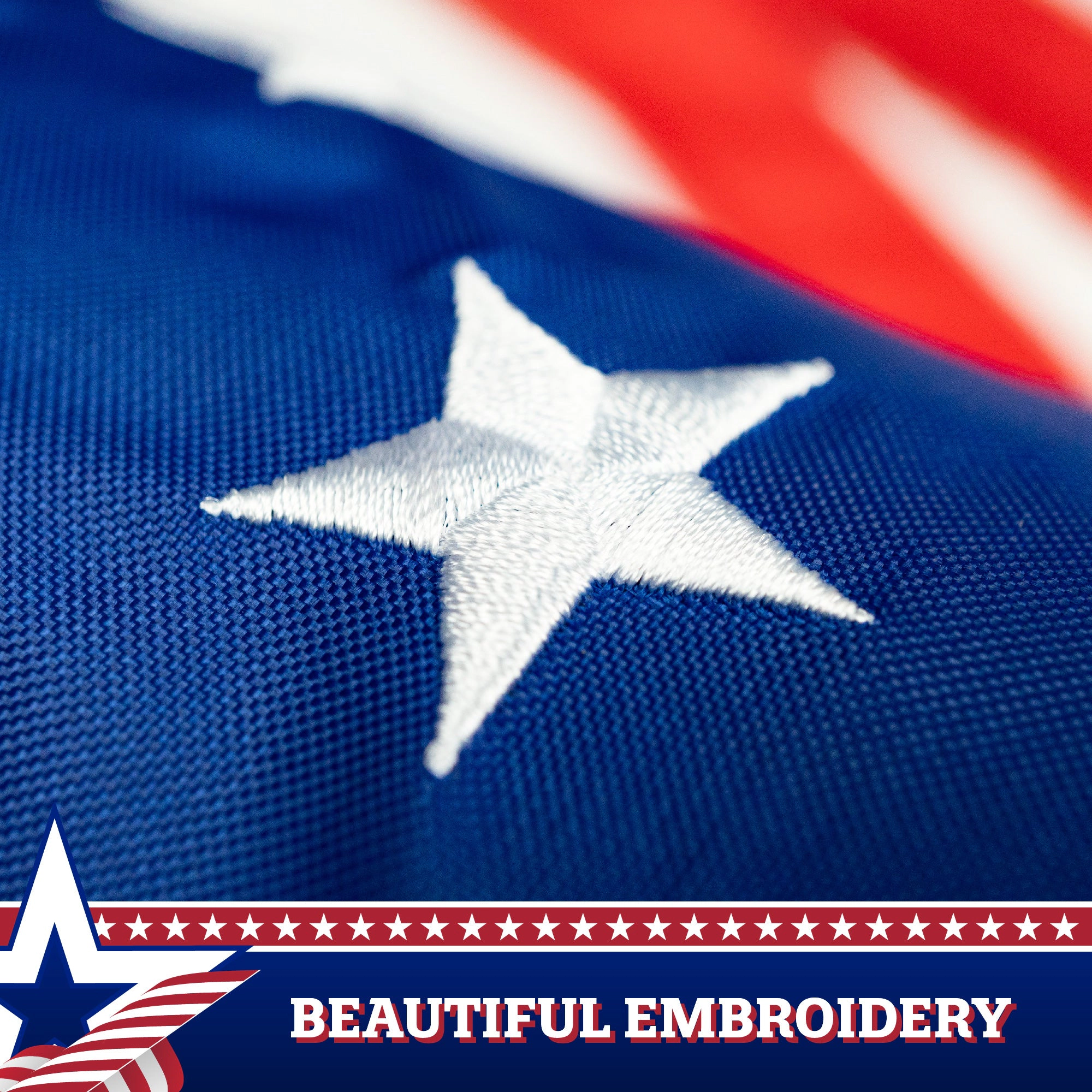G128 2-Pack American USA Windsock 60 Inch - Embroidered 210D Polyester Patriotic Hanging Decoration