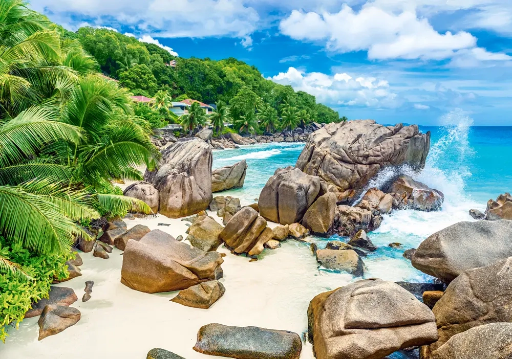 CASTORLAND 500 Piece Jigsaw Puzzles, La Digue Island, Seychelles, Tropical beach puzzle, Landscape, B-54251