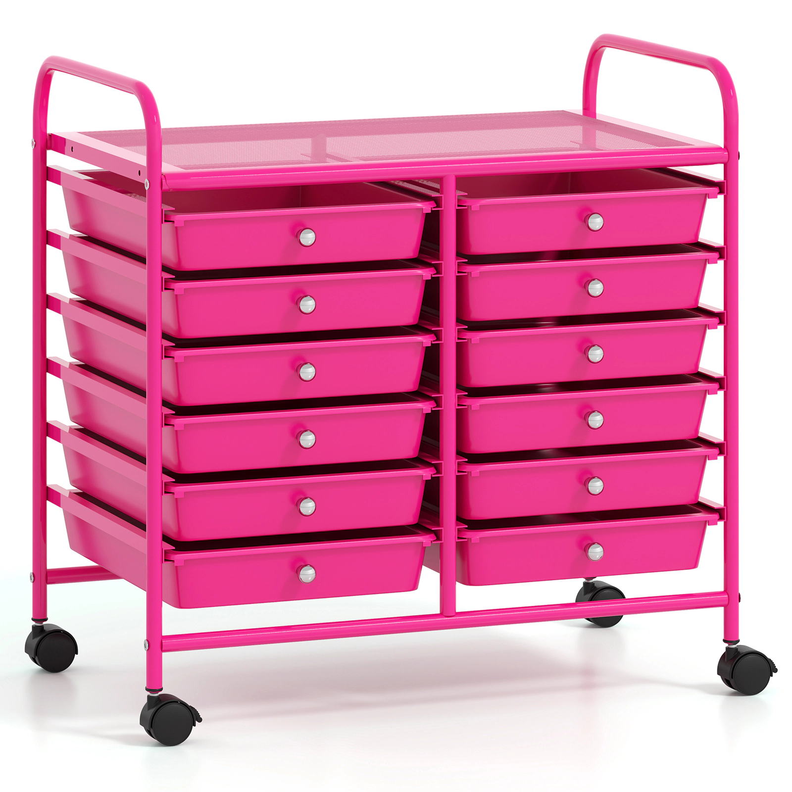 SUGIFT 12-Drawer Rolling Storage Cart for Home and Office with Lockable Wheels