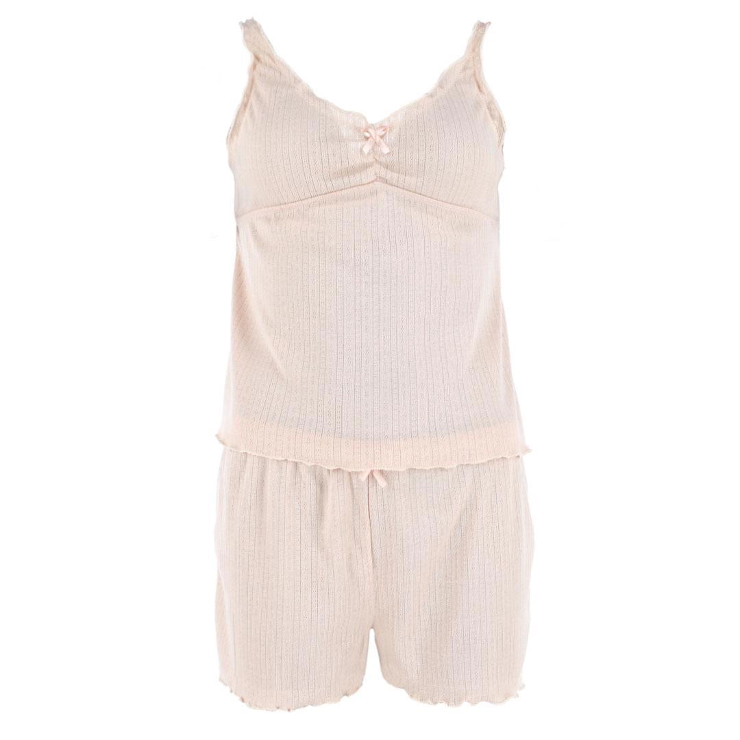 Love to Sleep Ladies Pointelle 2 Piece Pajama Short Set
