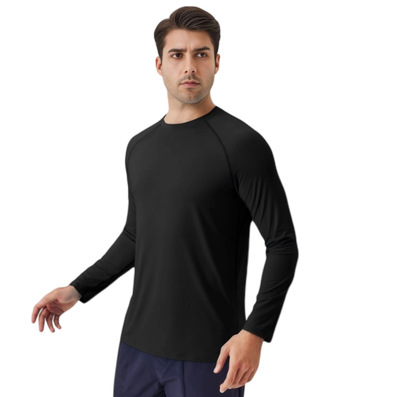 Anna-Kaci Men's Long Sleeve Performance Shirt with Raglan Sleeves and Lightweight Stretch Fabric