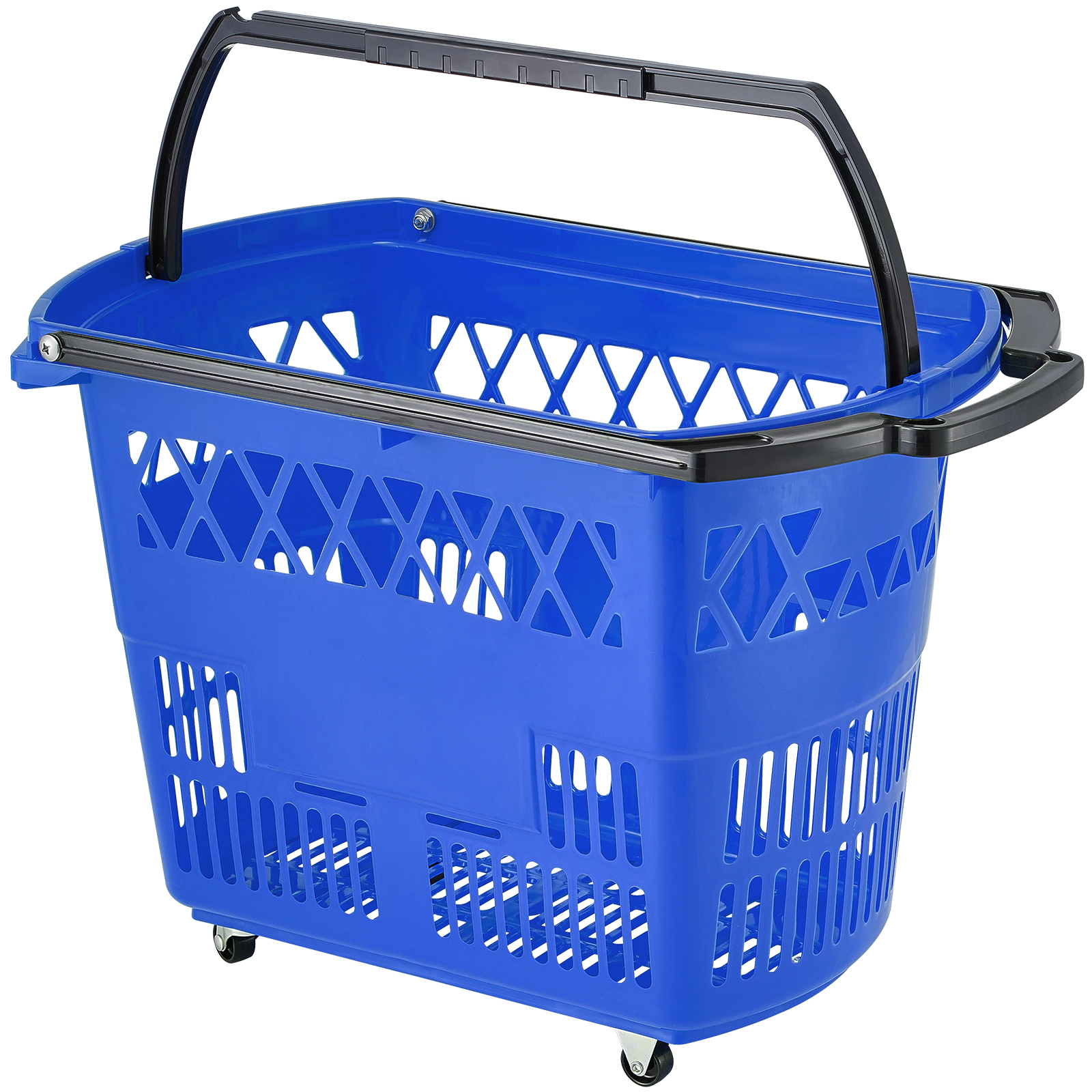 HONGGE Shopping Baskets 6PCS 39L Carts with Handles Plastic Rolling Basket Wheels Large Portable