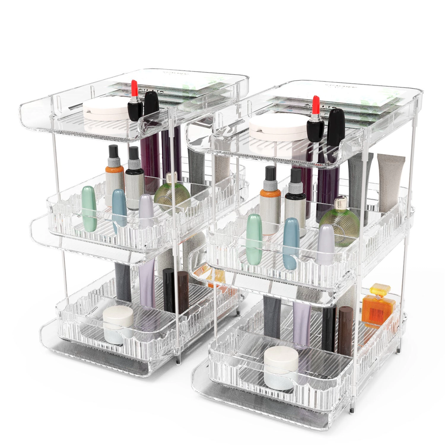GBruno 2-Pack 3-Tier Clear Organizer With Drawers