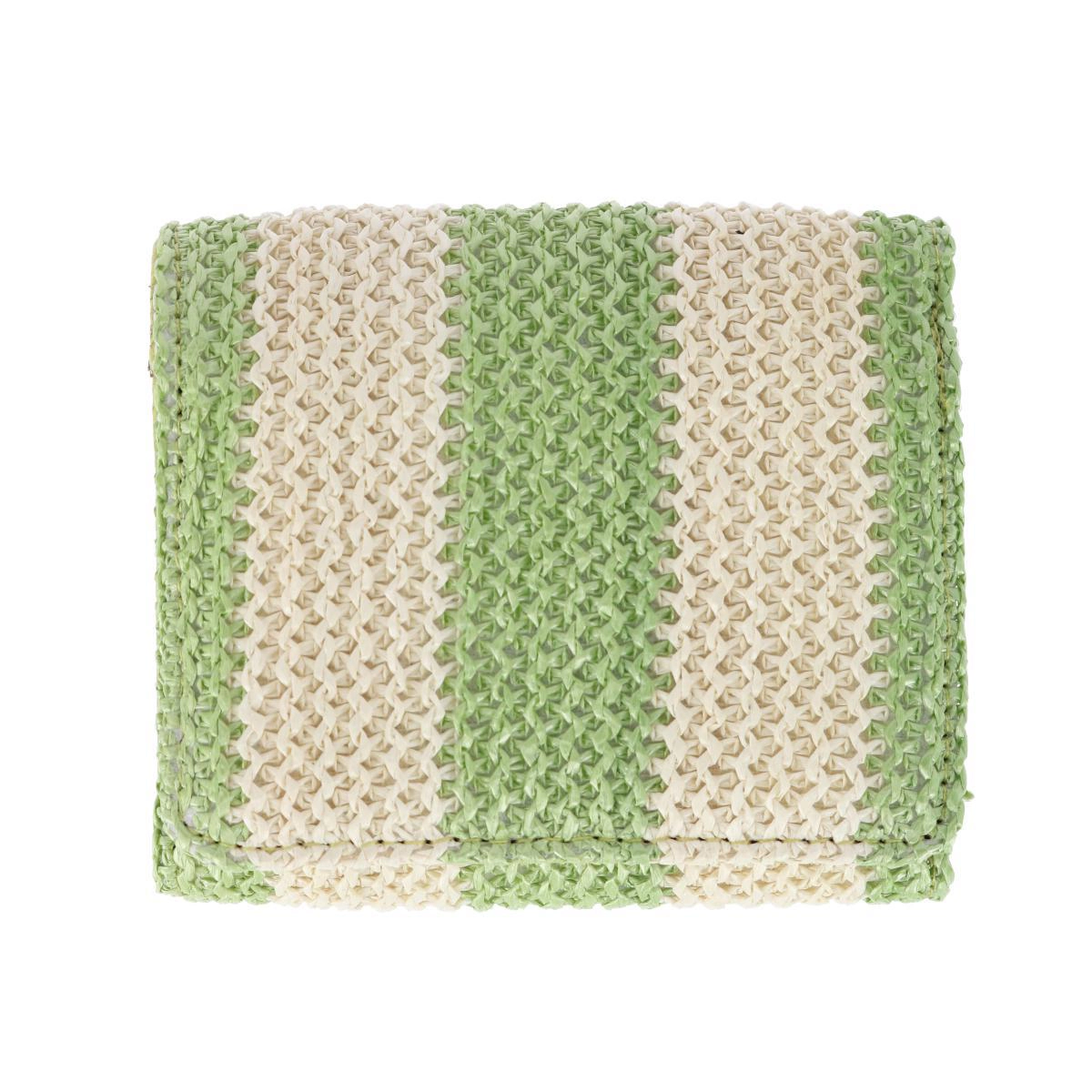 Buxton Women's Striped Straw Vegan Leather Medium Trifold