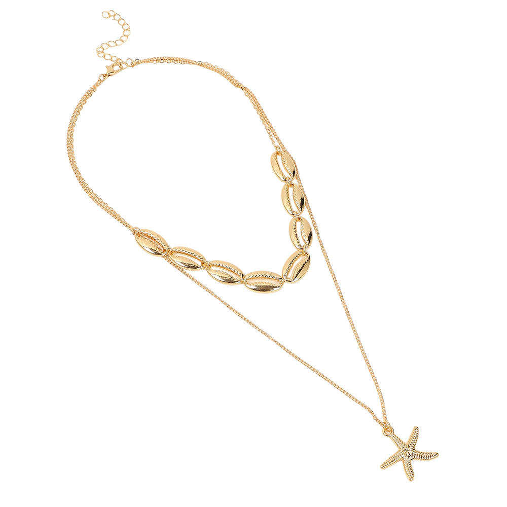 SOHI Women's California Gold the Bahamas Multi-Layer Necklace