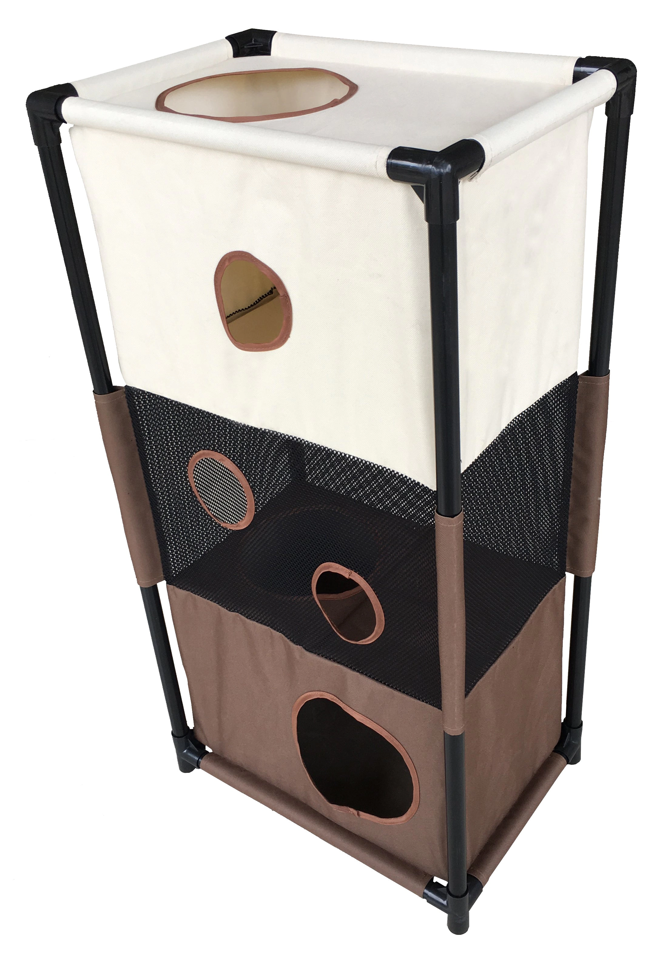 Pet Life ® Kitty-Square Obstacle Soft Folding Sturdy Play-Active Travel Collapsible Travel Pet Cat House Furniture