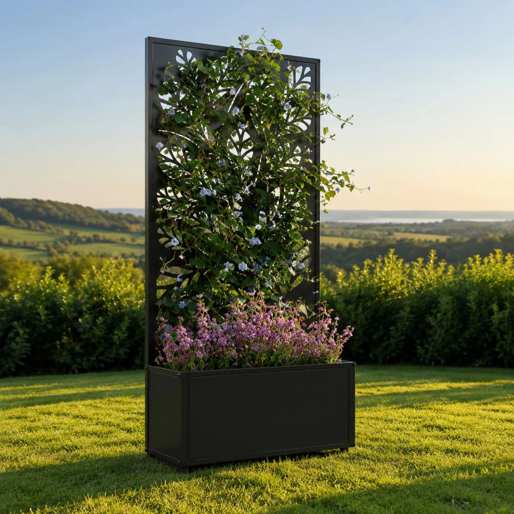 WOW PIONEER Tall Freestanding Metal Rectangular Planter