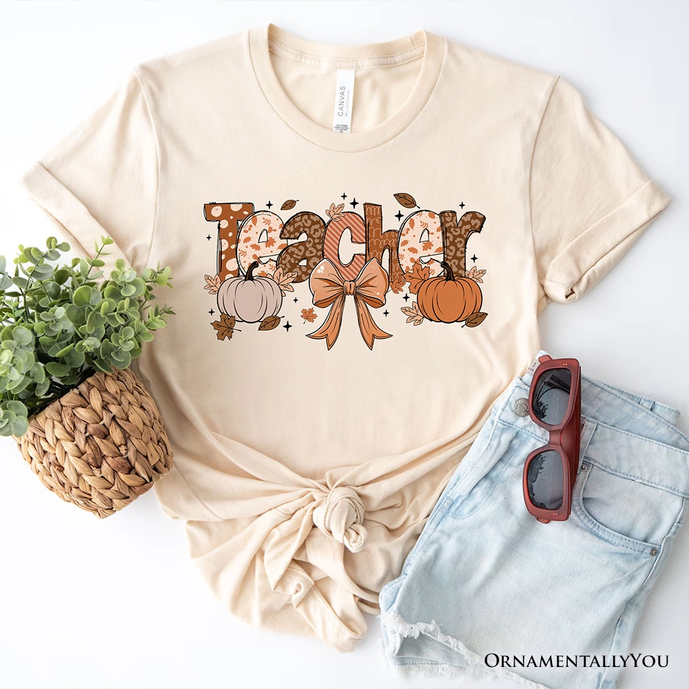 OrnamentallyYou Womens Teacher Coquette Autumn T-Shirt
