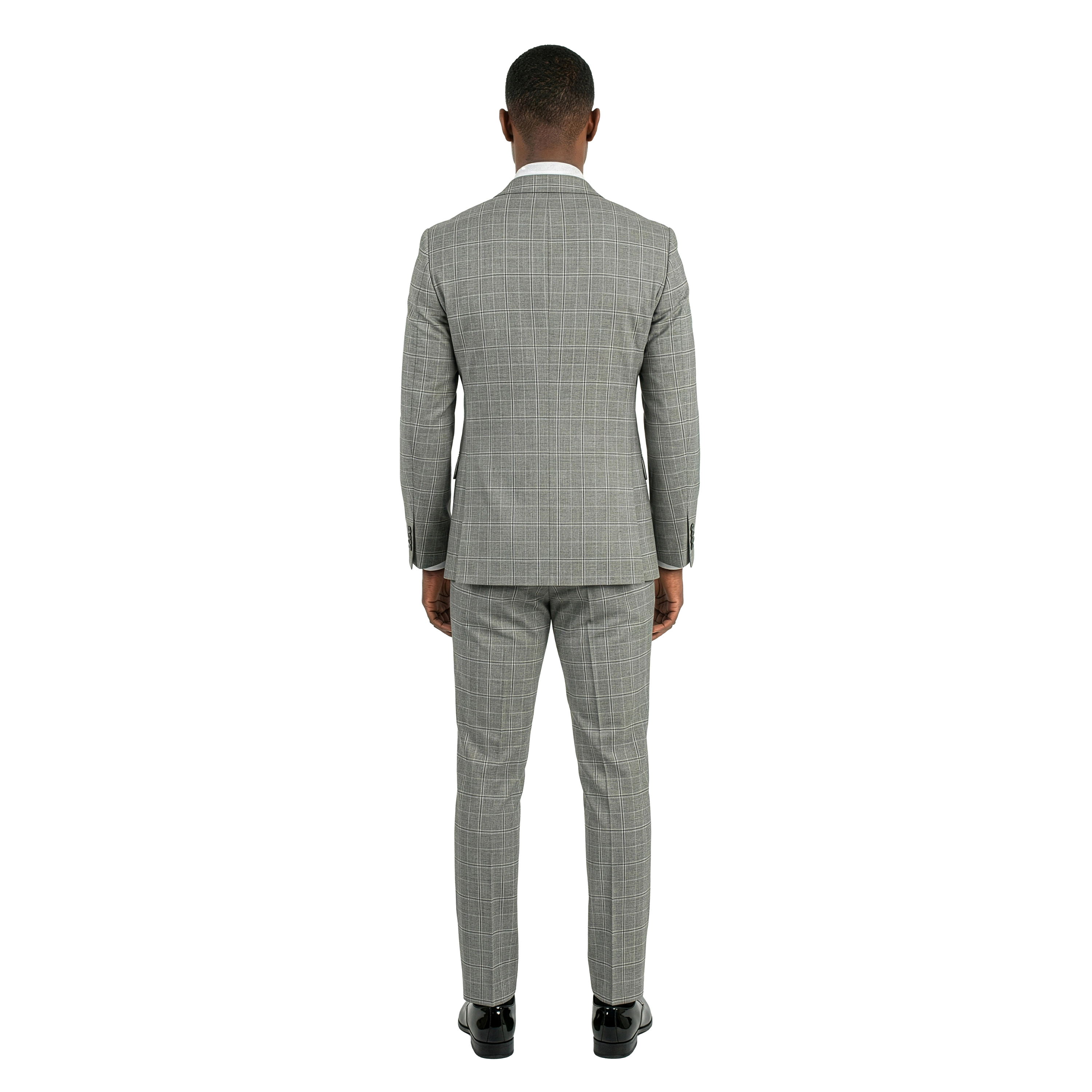 Tazzio Men’s Skinny Fit Double Breasted Windowpane Suit Set