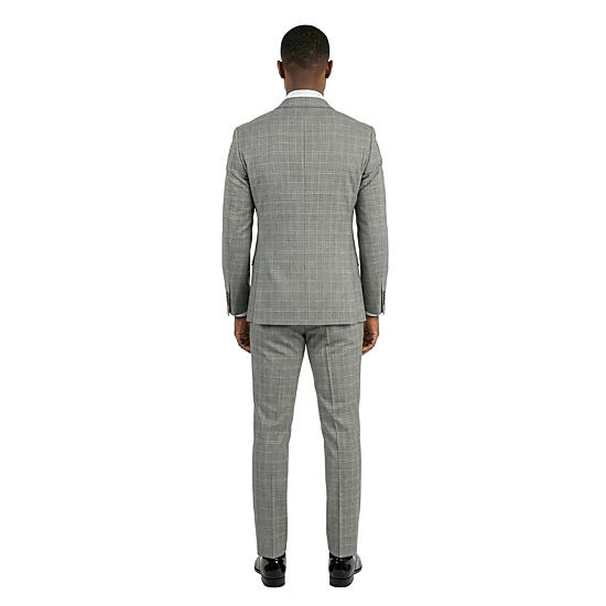 Tazzio Men’s Skinny Fit Double Breasted Windowpane Suit Set
