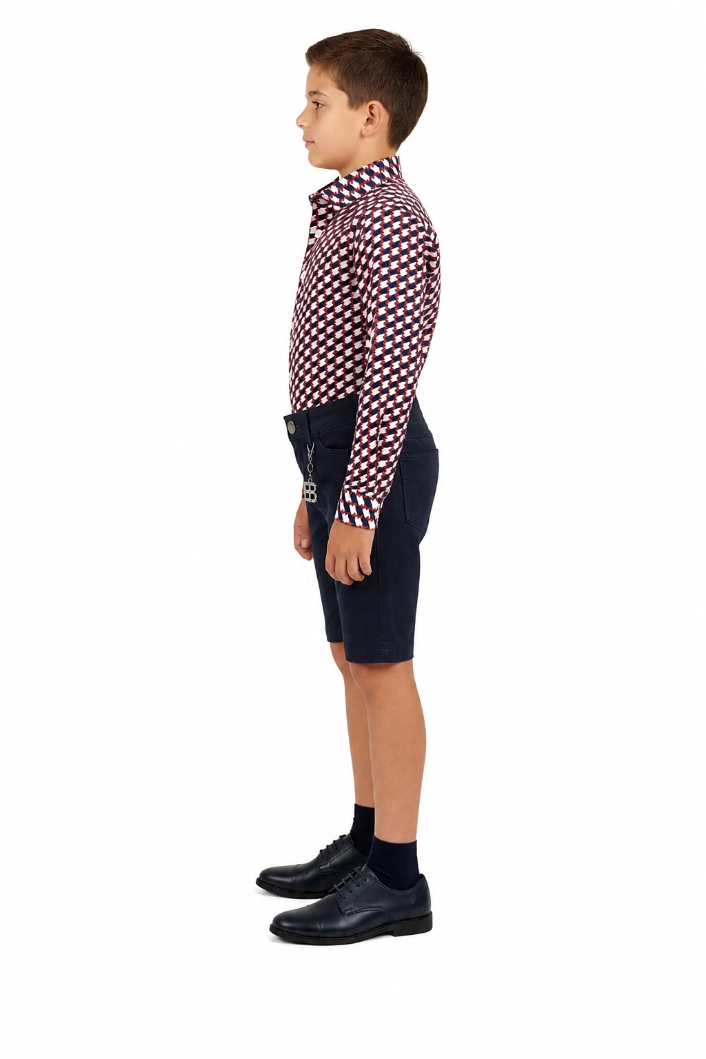 Elie Balleh Boys Slim Fit Geometric Shirt
