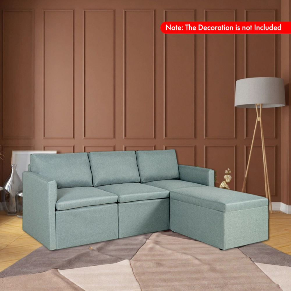 Hivvago Reversible Chaise L-Shaped Sectional Couch with Convertible Design