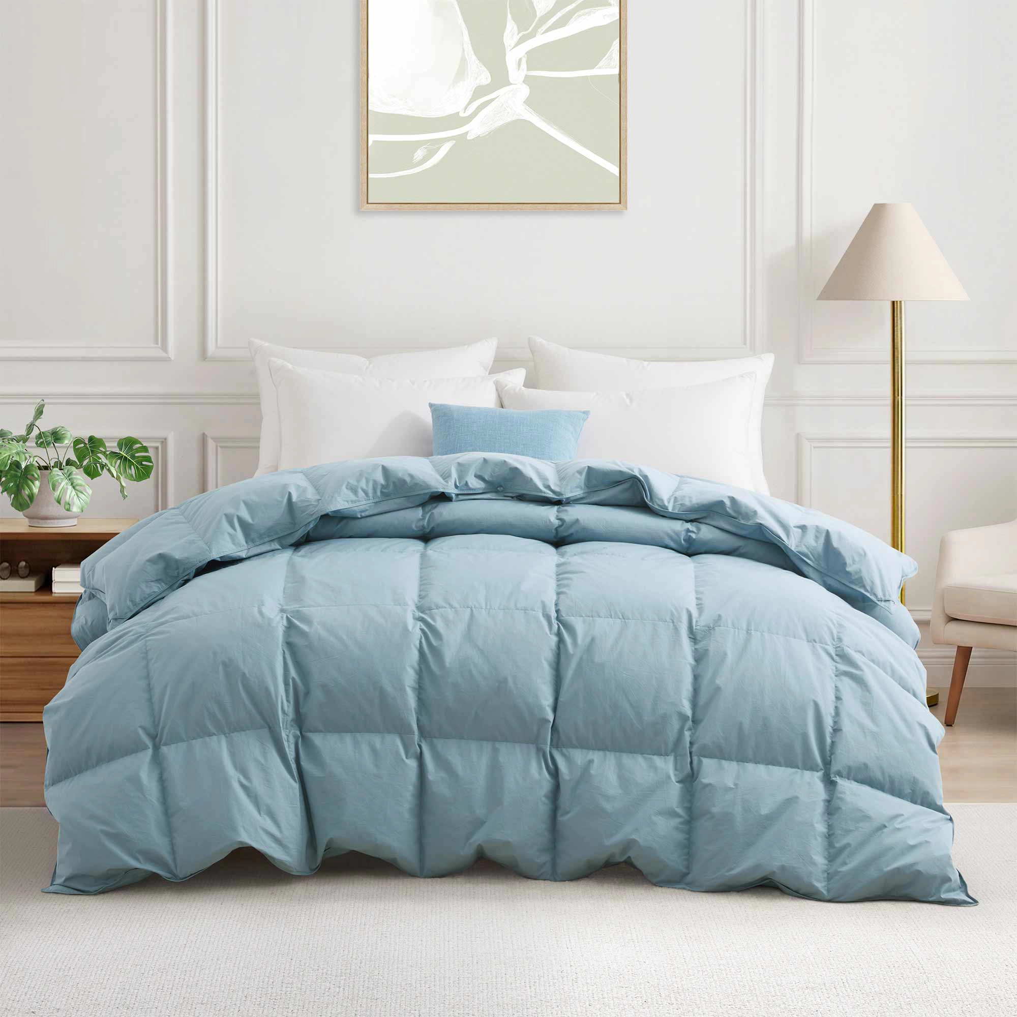 PEACENEST All Season Goose Feather and Down Comforter Cotton Duvet Insert