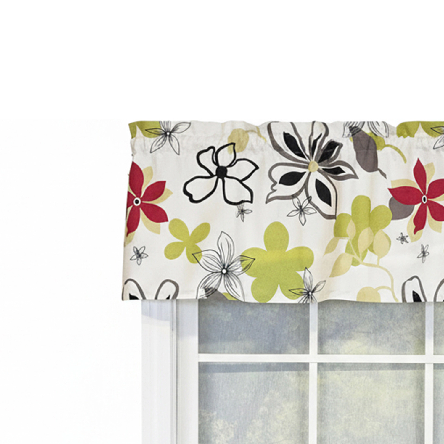 RLF Home 100% Cotton High Quality Aria Tailored Window Valance with 1.5" Rod Pocket 50" W X 12" L Ivory