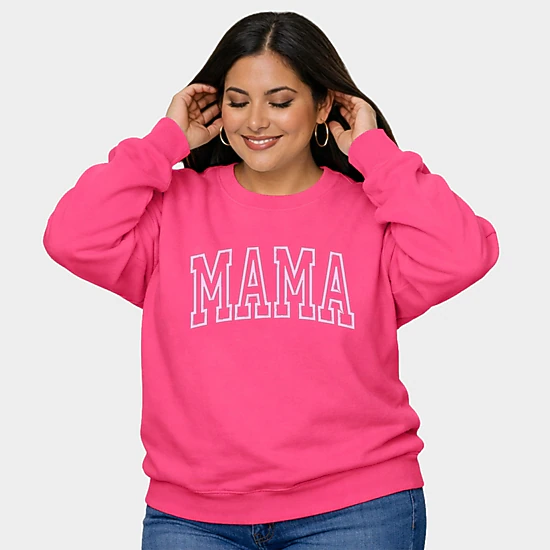 Simply Sage Market - Embroidered Mama Arch -  Women's Plus Sized Graphic Sweatshirt