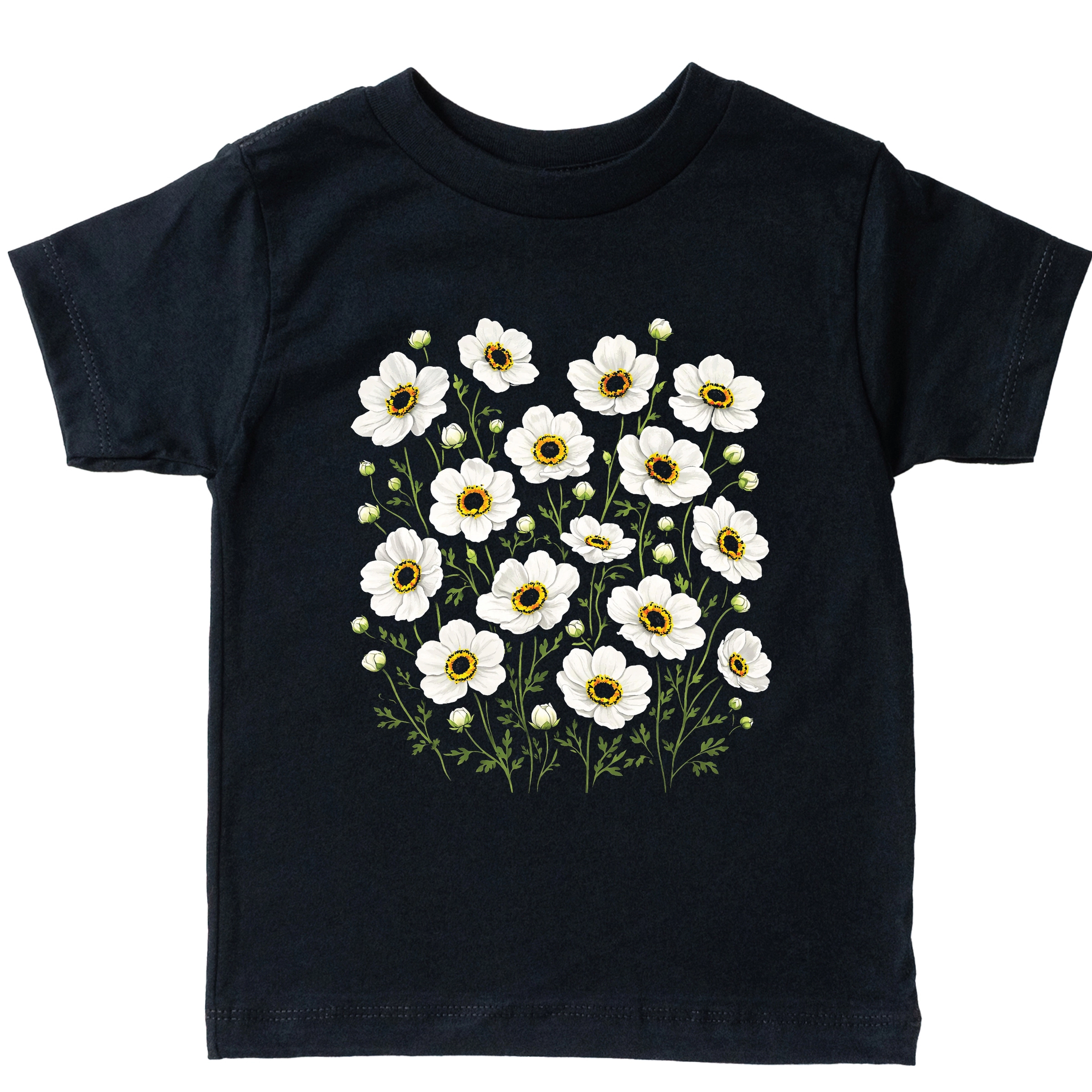 The Juniper Shop - Toddler Short Sleeve Graphic T-Shirt Watercolor Daisies