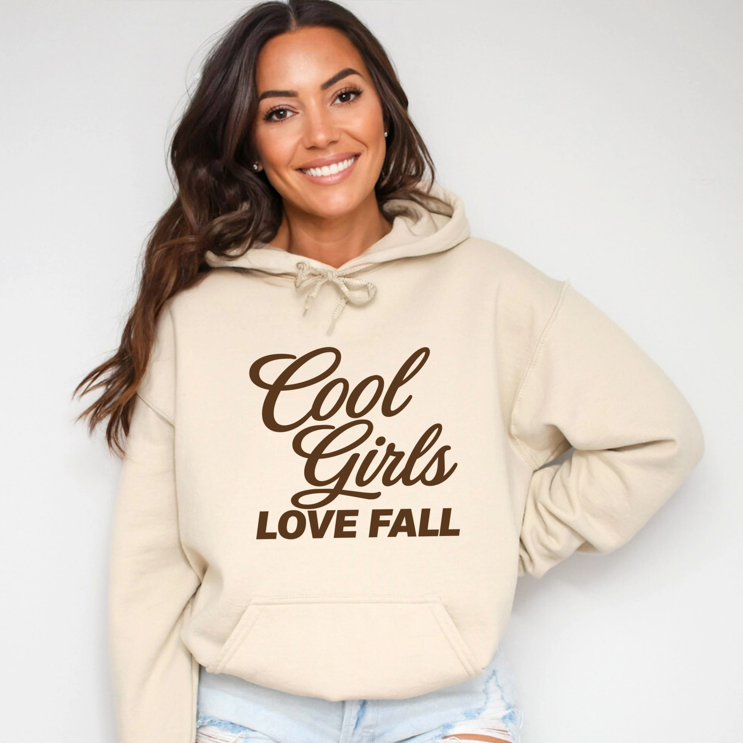 Simply Sage Market - Women's Graphic Hoodie Cool Girls Love Fall Brown