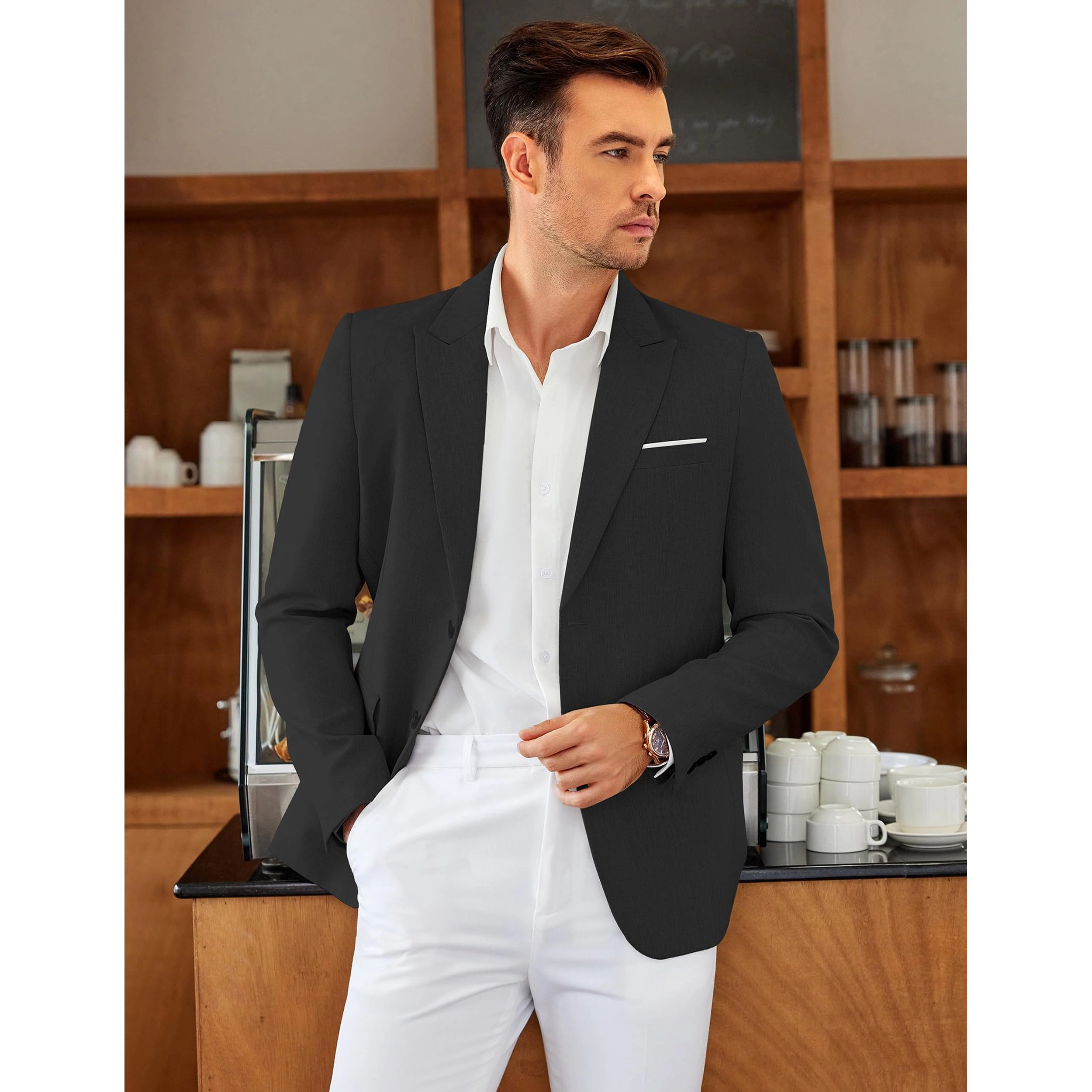 COOFANDY Men's Slim Fit Notch Lapel Casual Blazer Sport Coat Suit Jacket