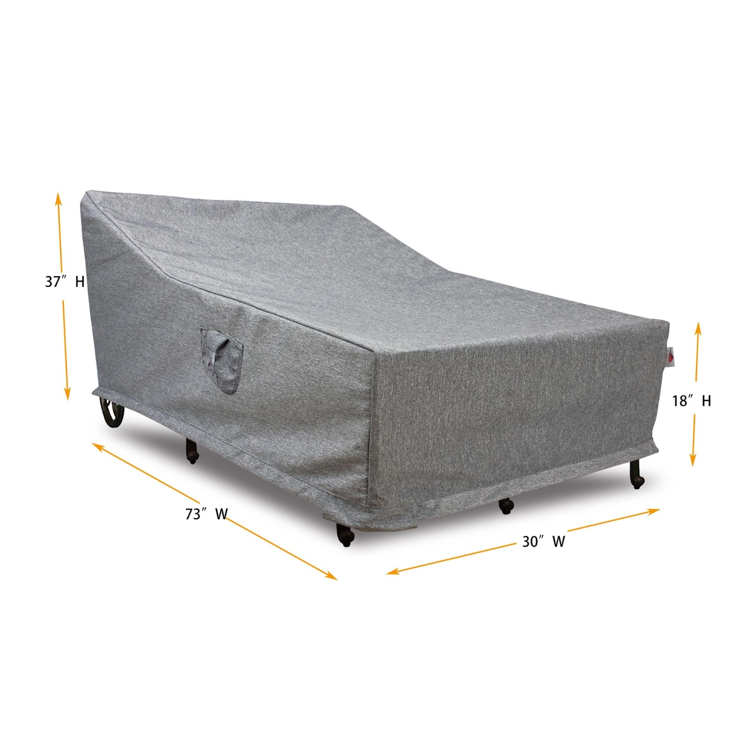 Summerset Shield Platinum 3-Layer Polyester Outdoor Chaise Lounge Cover - 73x18", Grey Melange