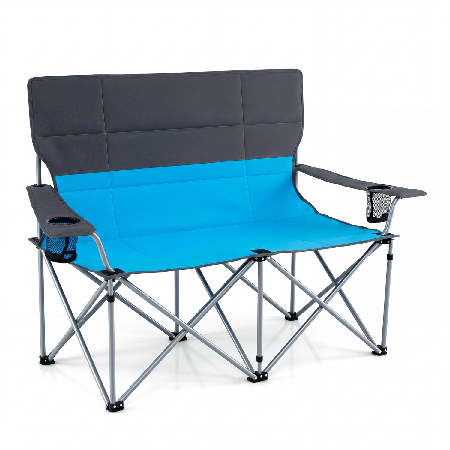 LJG Double Camping Chair with Carry Bag Cup Holders
