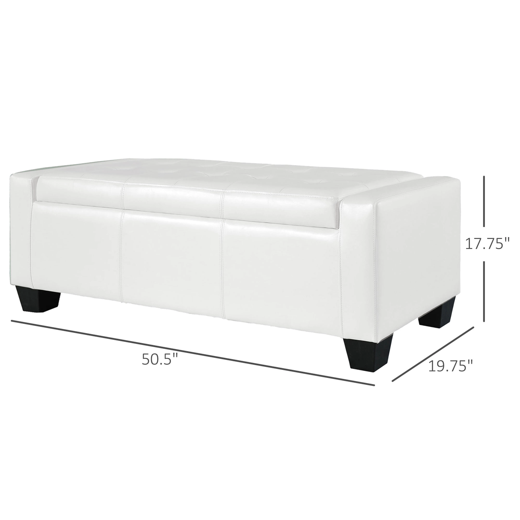 Hivvago 50.5" Tufted Storage Ottoman Rectangular Bench For Home