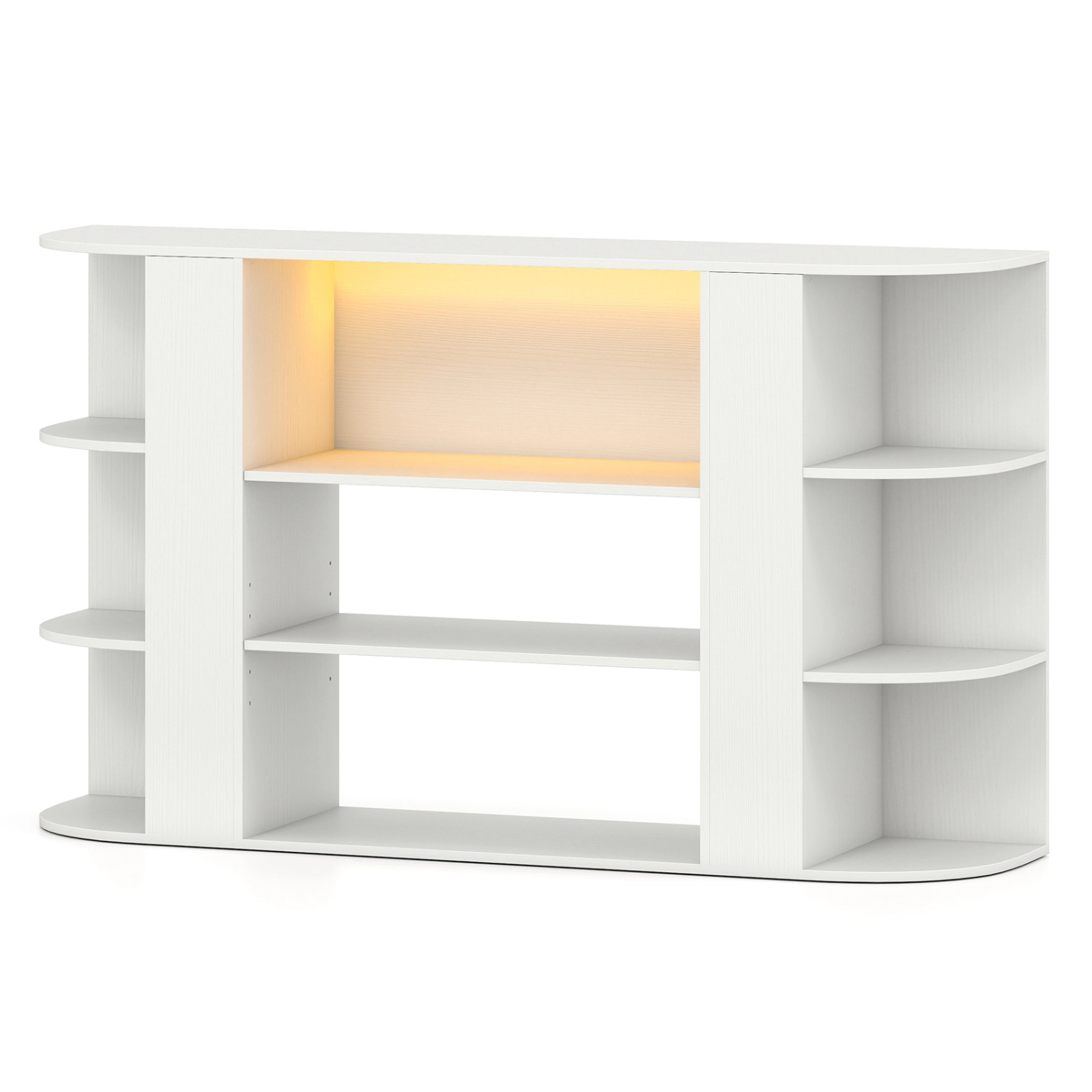 LJG 50 Inch TV Stand for 55 with RGB Lights Entertainment Center Adjustable and Removable Shelf