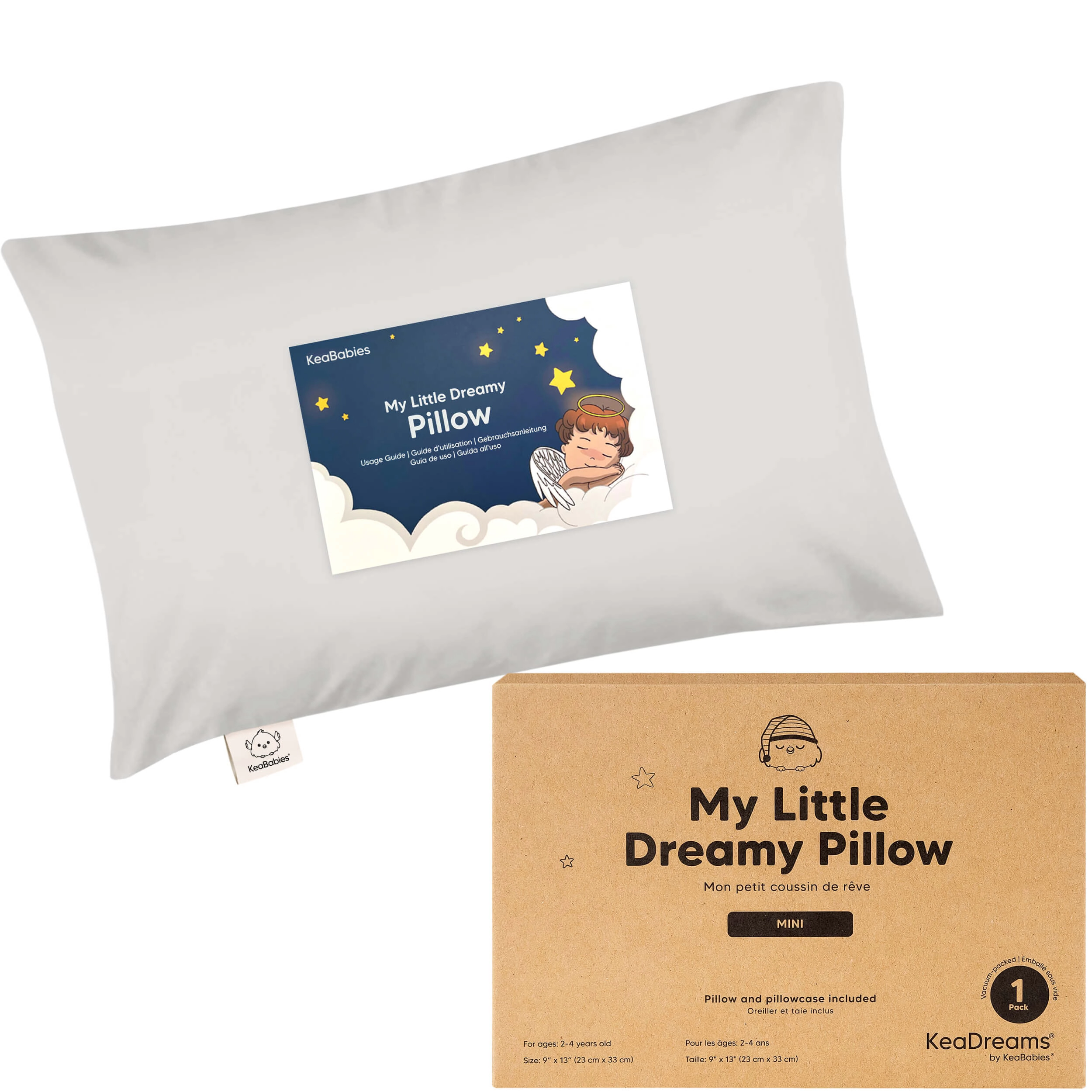 KeaBabies Mini Toddler Pillow With Pillowcase
