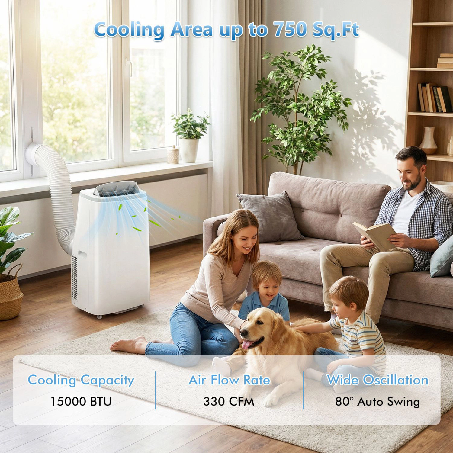 SlickBlue Unisex Portable 15000 BTU Air Conditioner