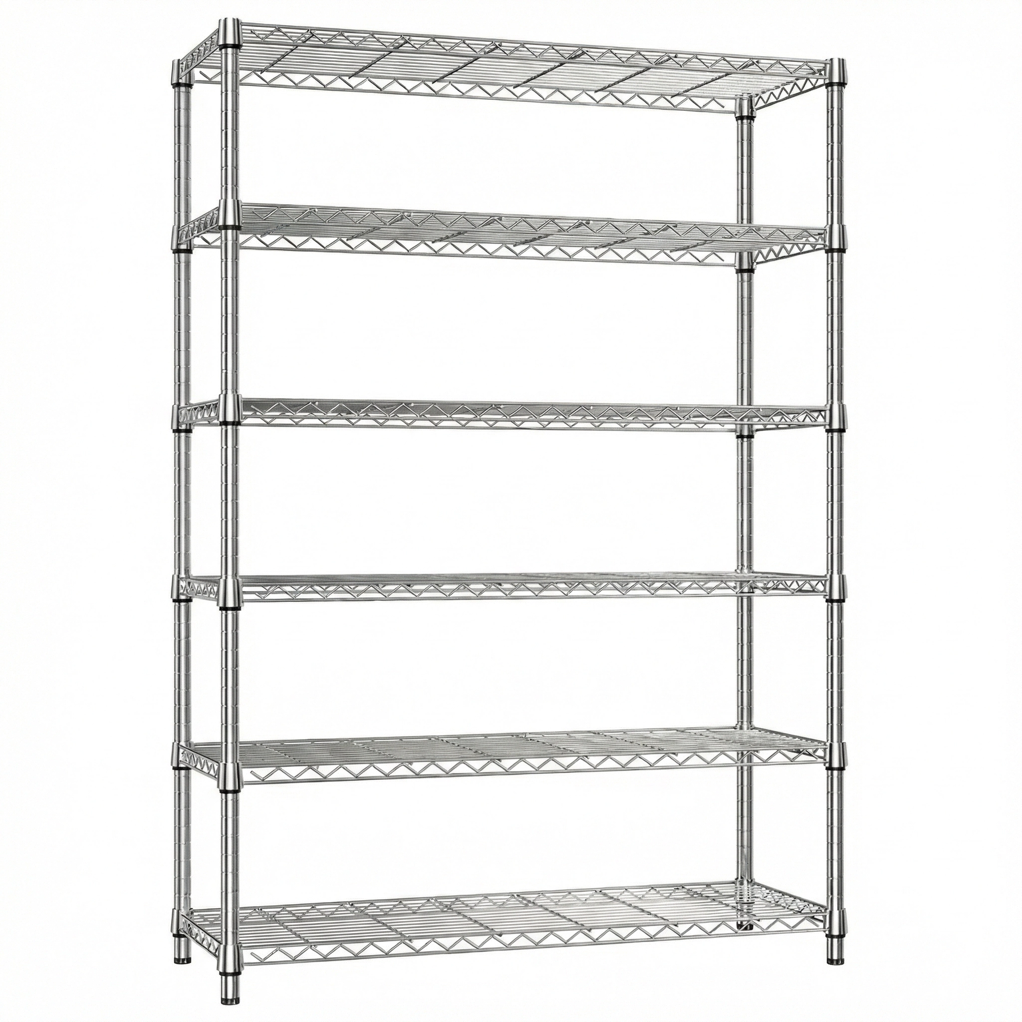Flynama 6 Tier Wire Shelving 2100LBS 82.4H x 47.3W x 17.7D in Adjustable Heavy Duty Metal Garage Storage Rack in Chrome