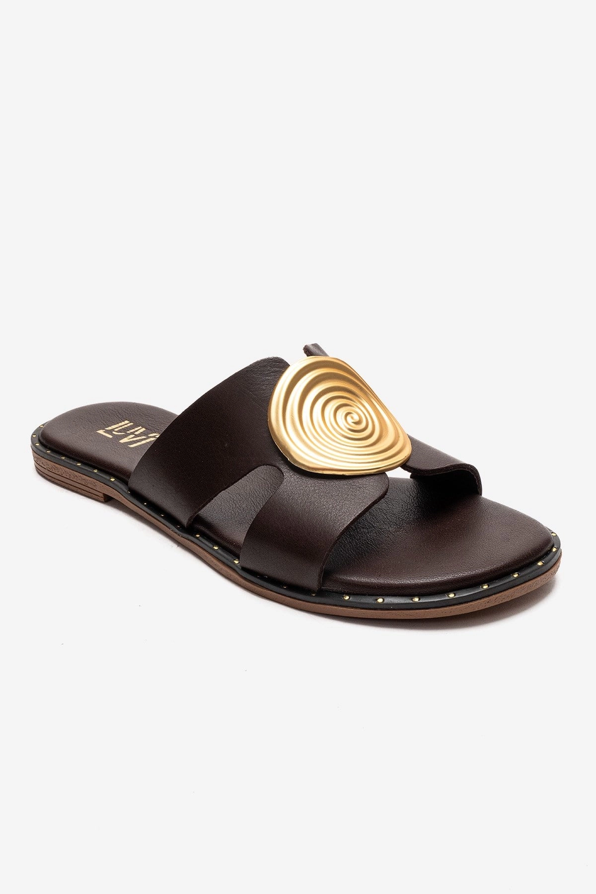 Forever & Always Womens Nolita Leather Slide Sandals