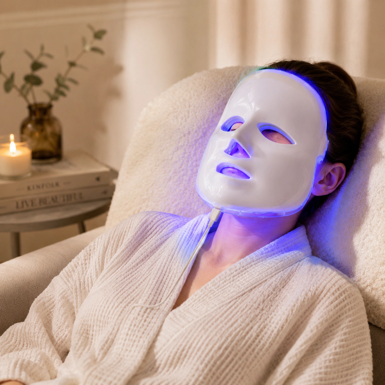 Pursonic Women's LED Skincare Bundle: 7-in-1 Face Mask & Face/Neck Sculpting Wand
