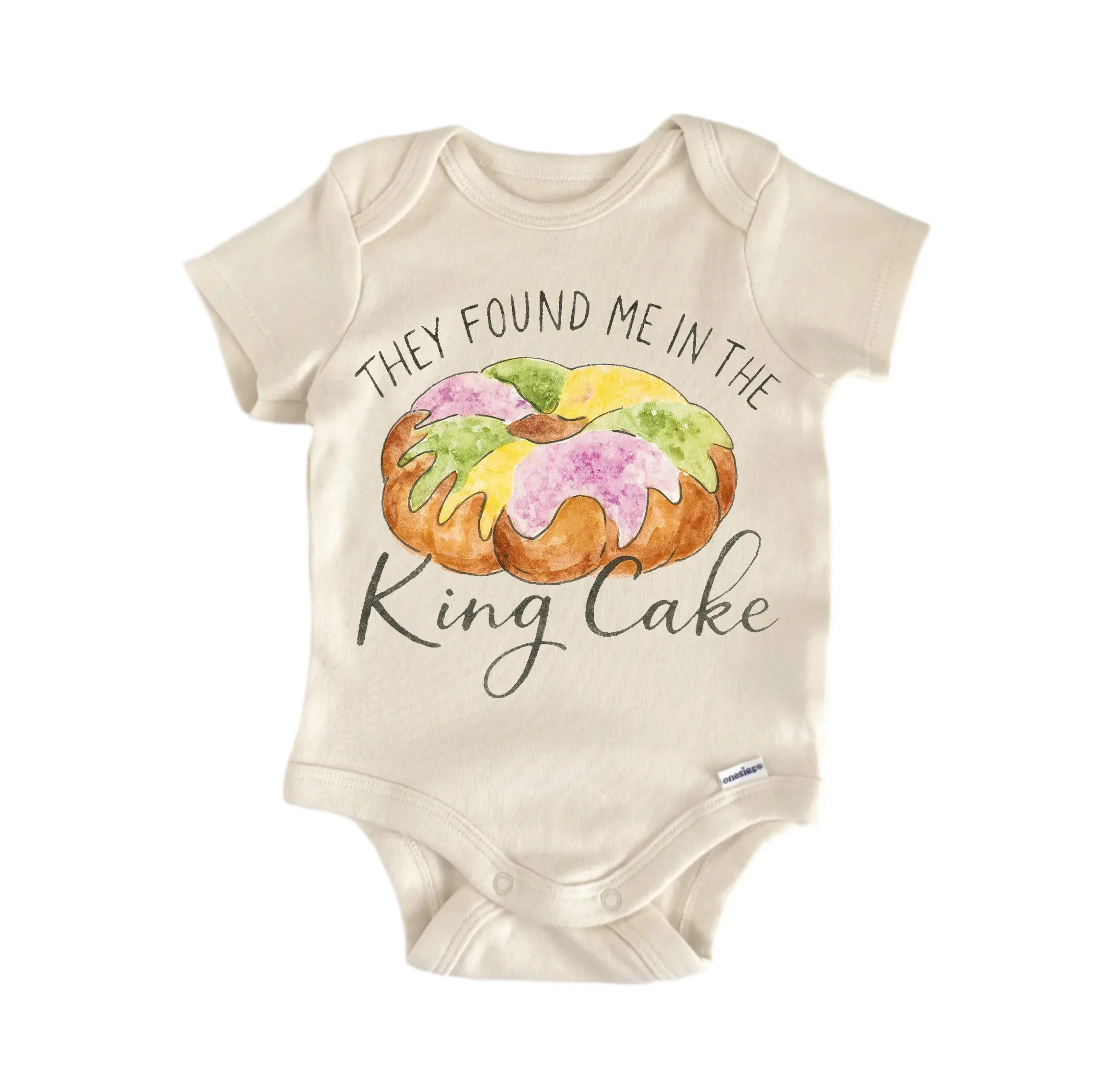 NOFO VIBES Unisex King Cake Mardi Gras Newborn Baby Bodysuit