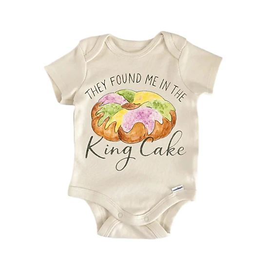 NOFO VIBES Unisex King Cake Mardi Gras Newborn Baby Bodysuit