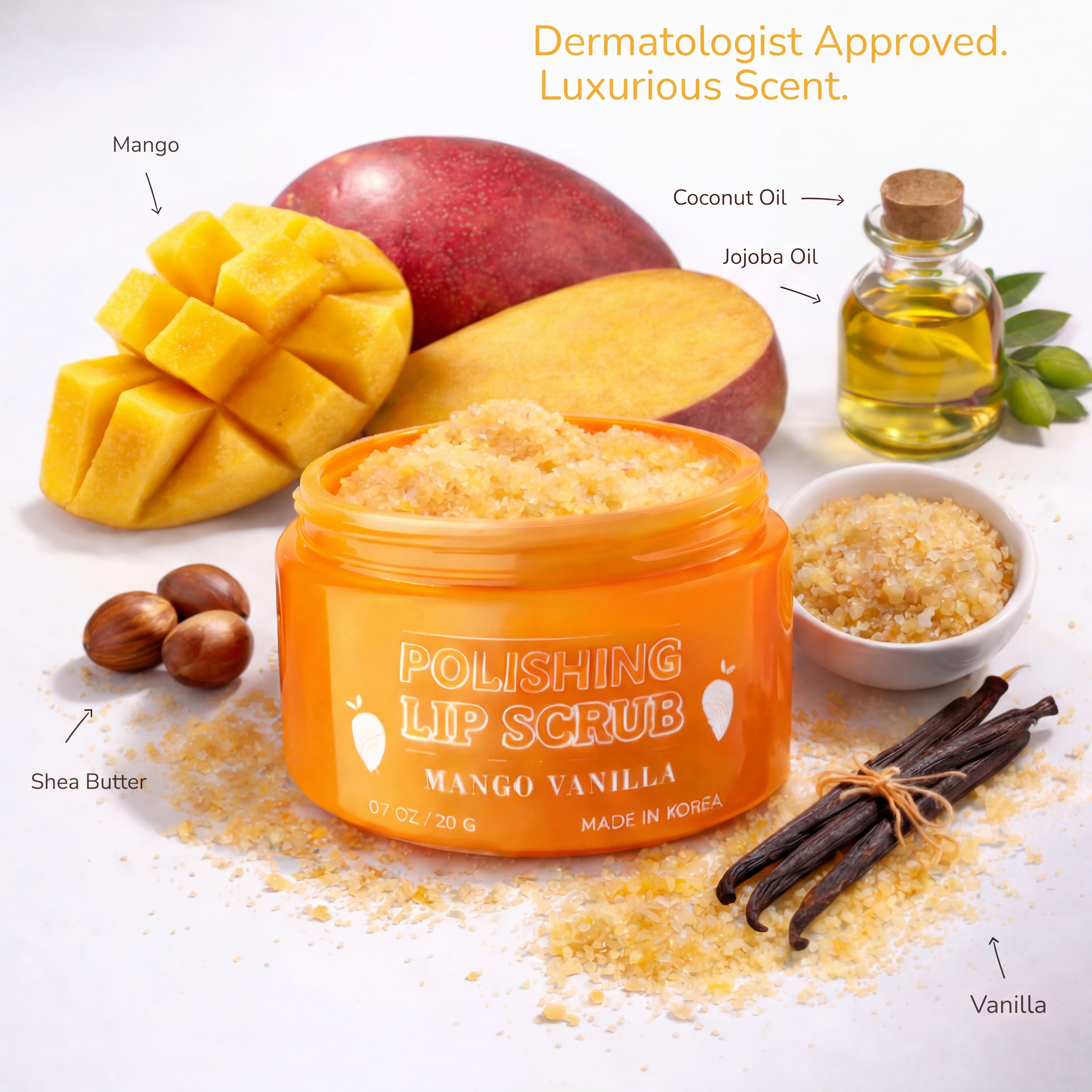 Lovery Korean Skincare Lip Care Duo Set - Mango Vanilla Exfoliating Lip Scrub & Watermelon Overnight Lip Mask