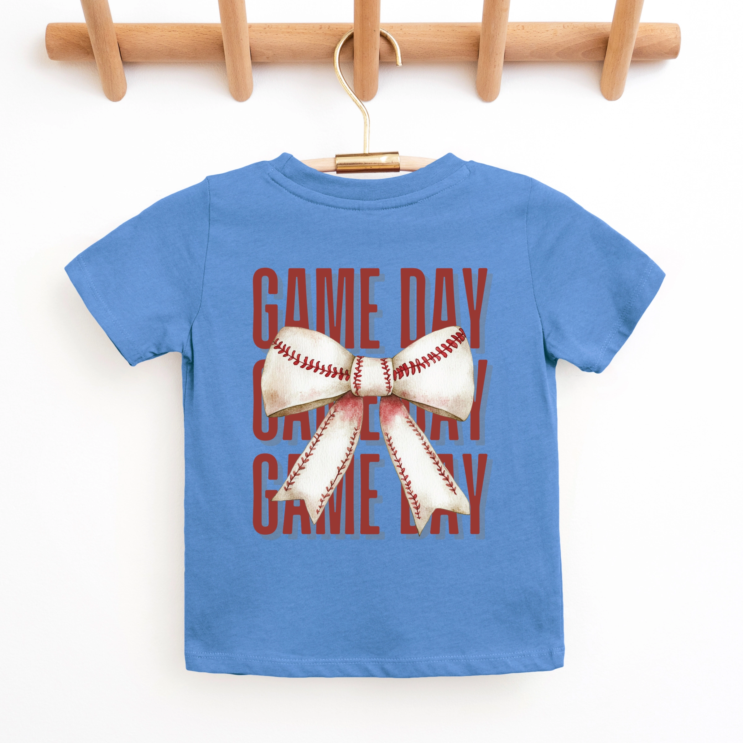 The Juniper Shop - Baseball Game Day Stacked Coquette Front and Back Design Youth Short Sleeve Graphic T-Shirt