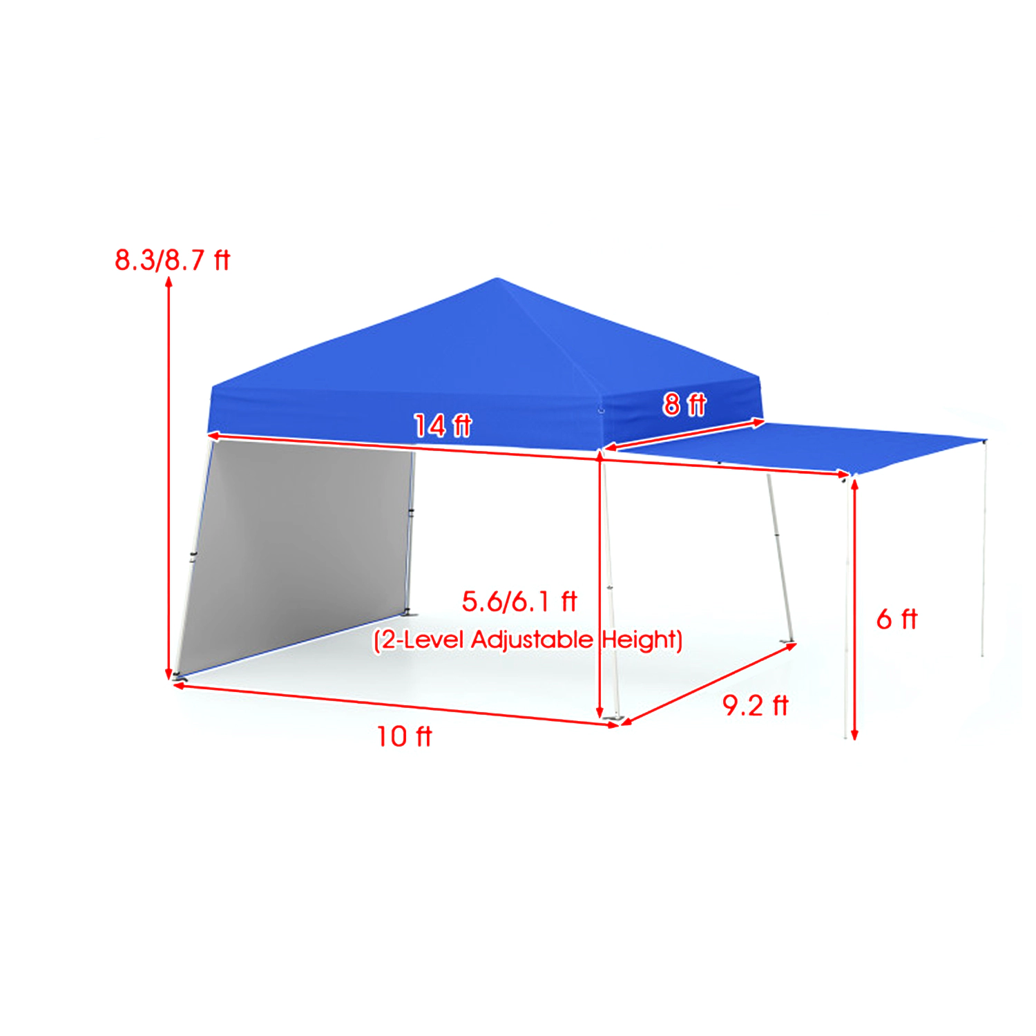 Hivvago Portable Outdoor Canopy with Dual-Purpose Sidewalls and Secure Ground Stakes
