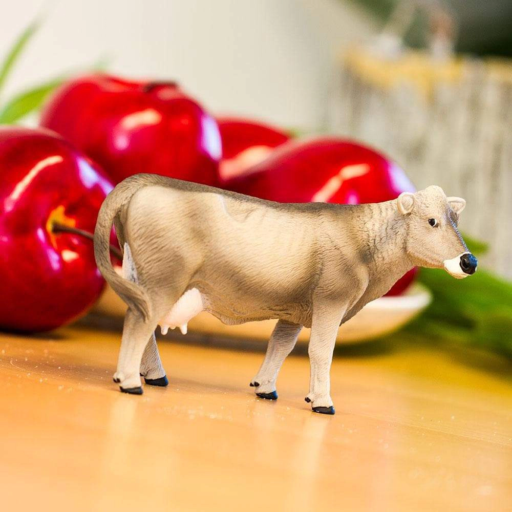Safari Ltd. - Brown Swiss Cow Kids Toy Figure