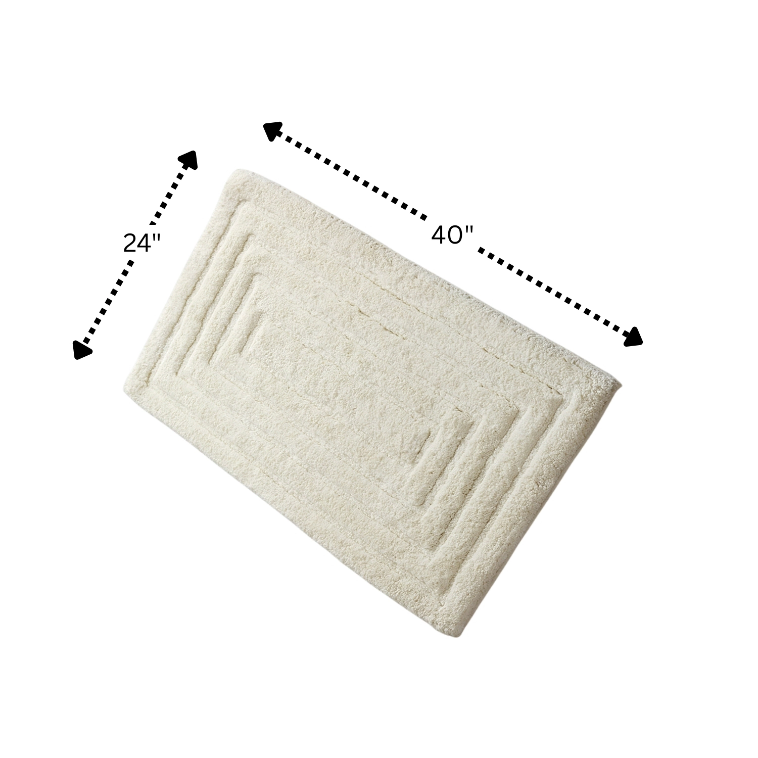 Knightsbridge Stylish And Comfortable All Season Traditional Racetrack Design Cotton Bath Rug