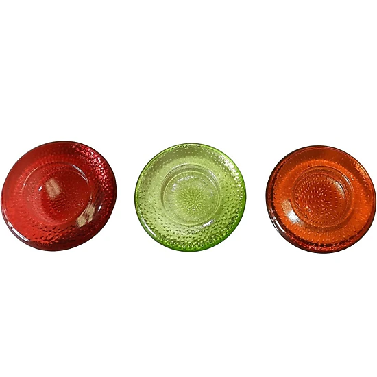 Home Collection Set of 3 Glass Tealight Candle Holders Colored Votive Candle Decor